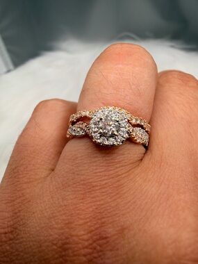 14k White & Rose Gold 5/8 Diamond Neil Lane Set size 6.75
